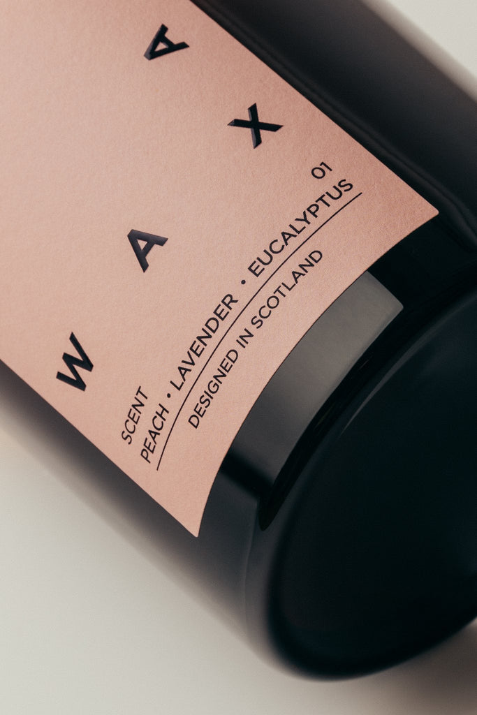Raw Wax Scent 01 candle - peach, eucalyptus and lavender