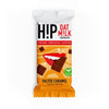 H!P Salted Caramel Oat M!lk Chocolate mini bar, front of wrapper